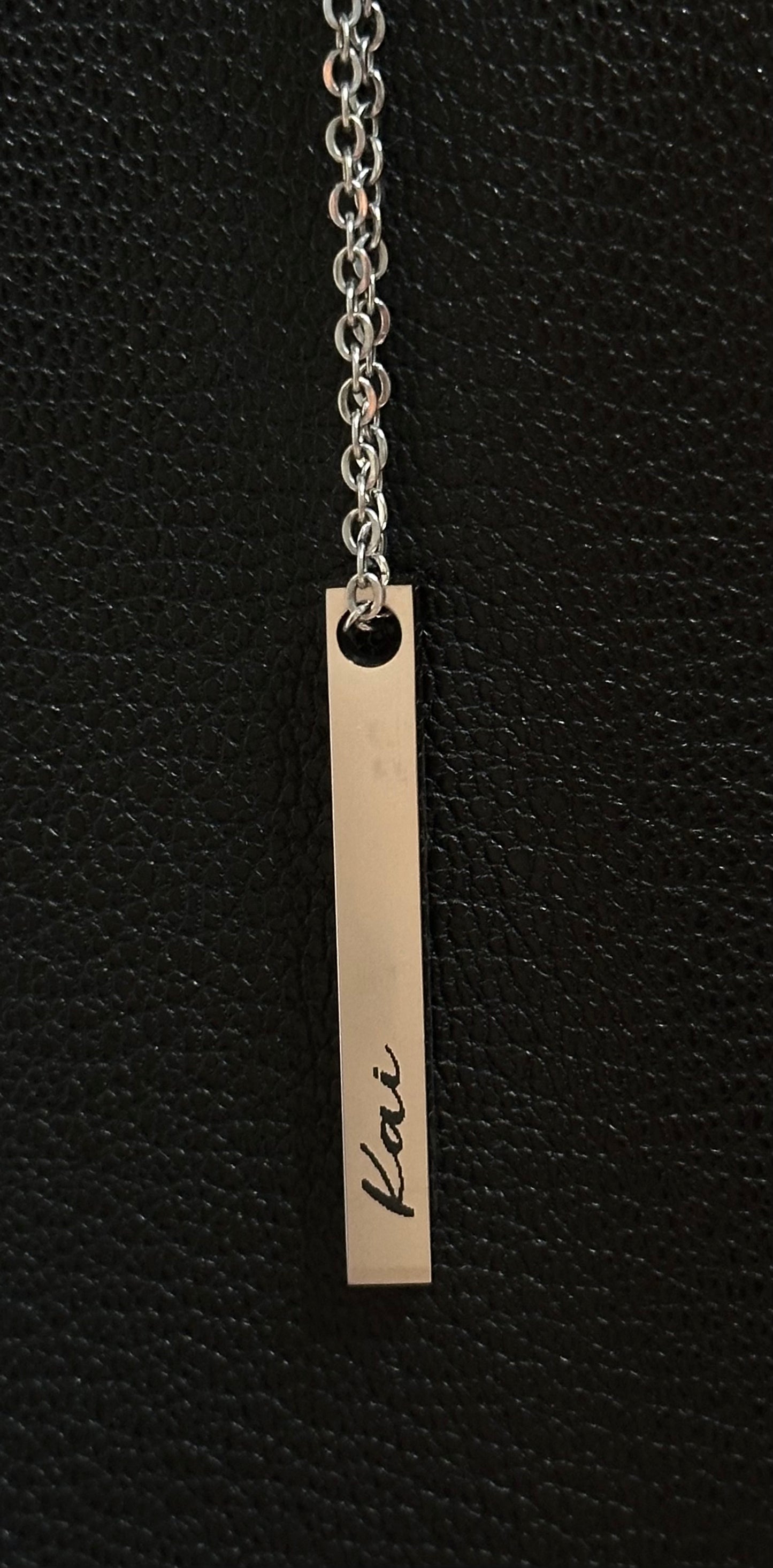 Customized Vertical Bar Necklace with Engraving